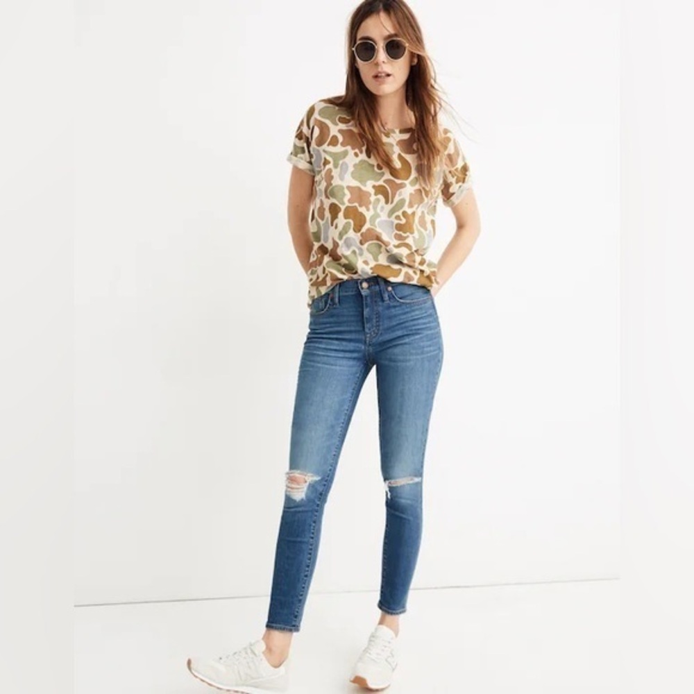 Madewell Petite 9” Mid-Rise Skinny Crop Jeans in Delmar Wash Size 25P
